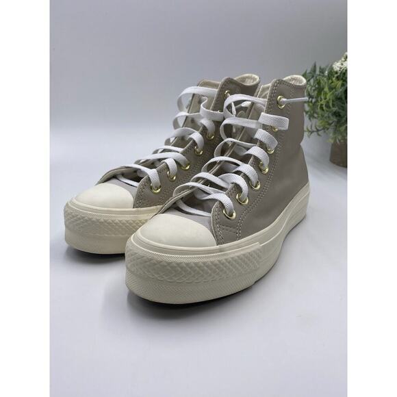 Converse Chuck Taylor All Star CTAS Lift Platform High 'String' Pale Putty Sz 6 - Picture 10 of 16
